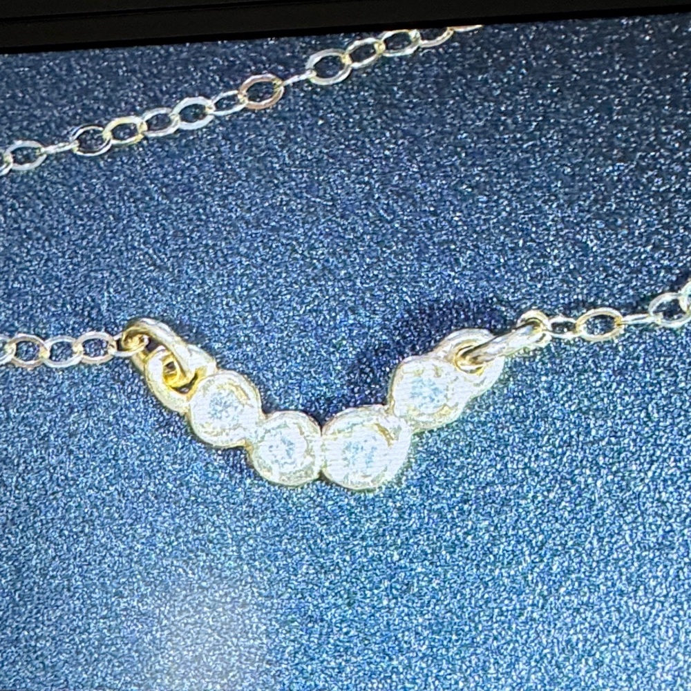 Jes MaHarry 14K gold choker necklace with 4 diamonds Sundance Catalog